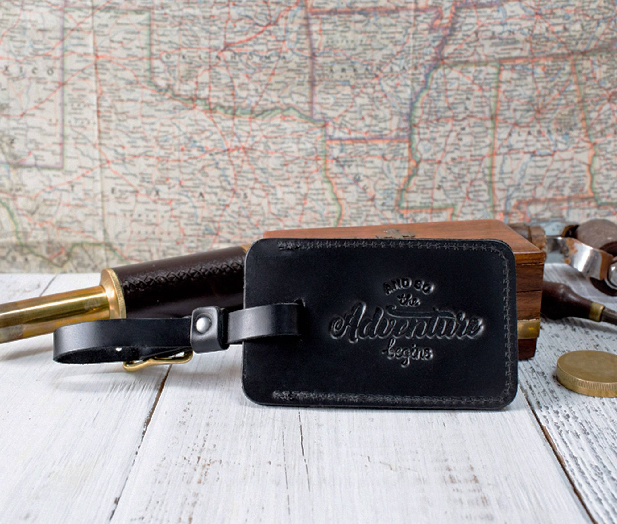 Mens leather luggage tags outlet