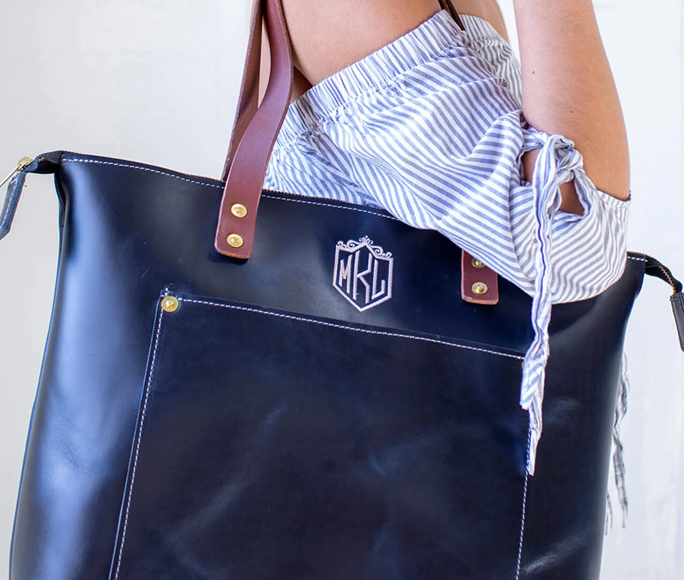 Lifetime Zippered Tote - Pebble - Lifetime Leather Co