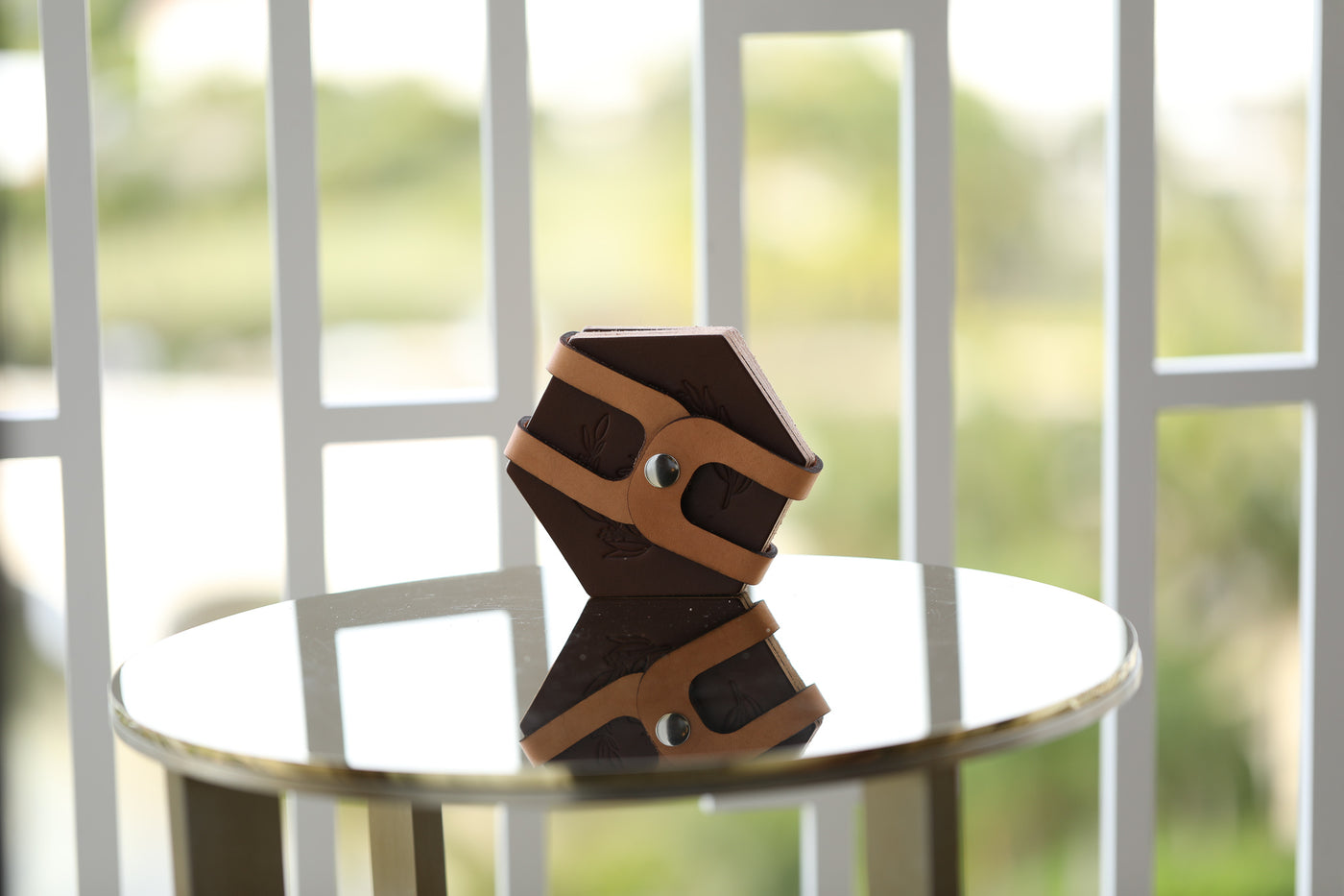 Leather Hexagon Coaster Set - Lifetime Leather Co