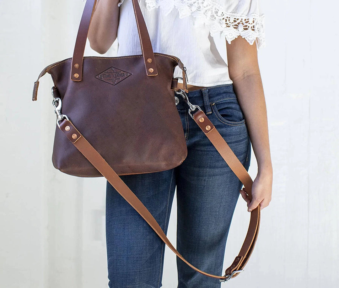 Lifetime Leather Zippered Tote Bag