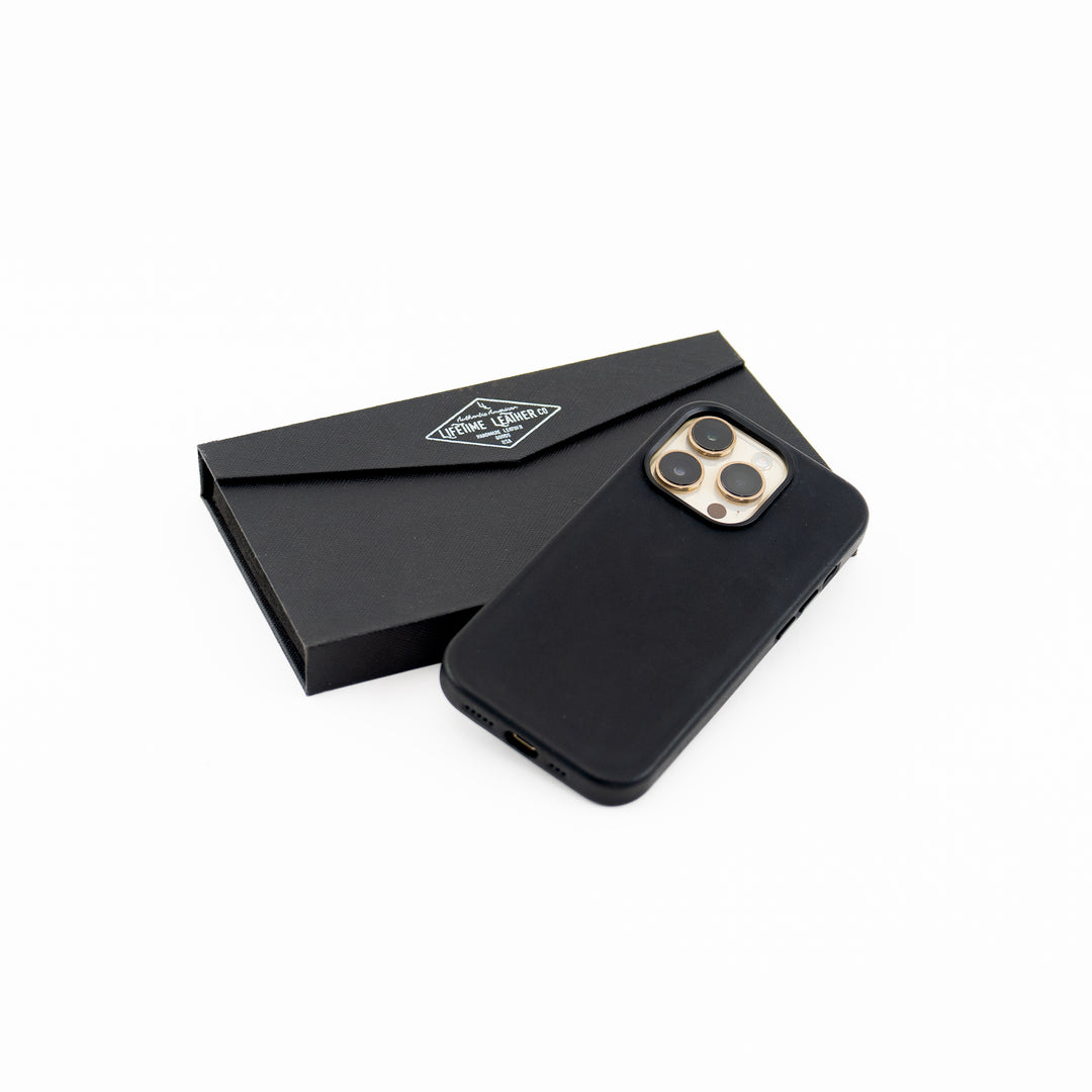 [color:Black] Leather IPhone Case - Lifetime Leather Co