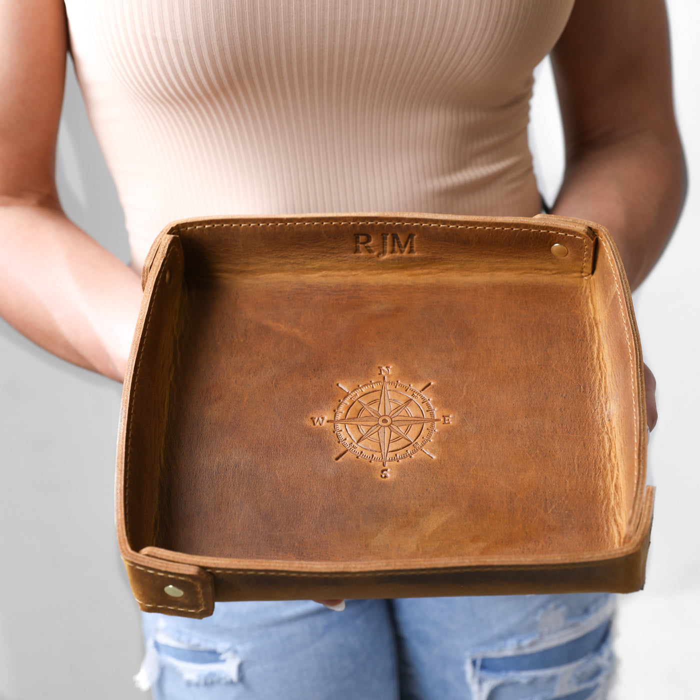 [color:Desert Sand] Leather Valet Tray - Lifetime Leather Co