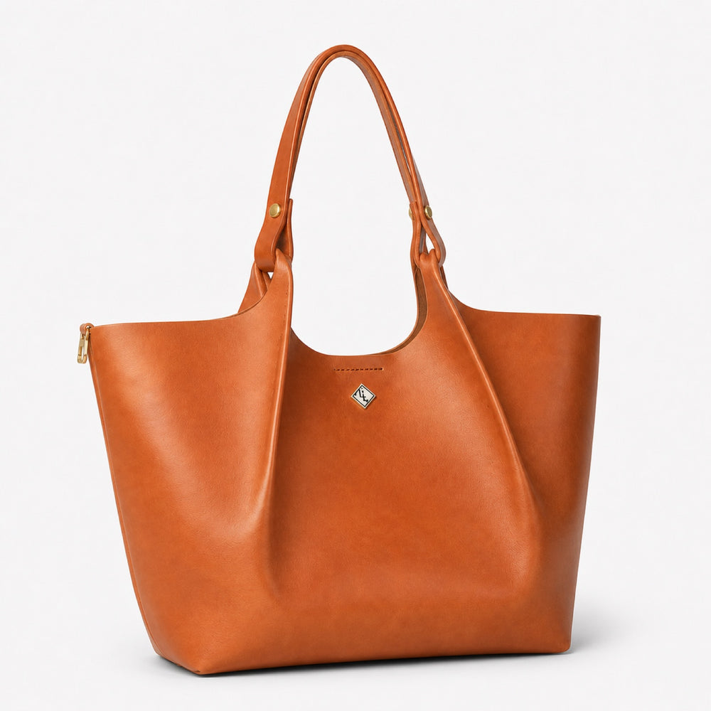 [color:Pebbled Tan] Avalon Purse — Pebbled Tan, three-quarter view
