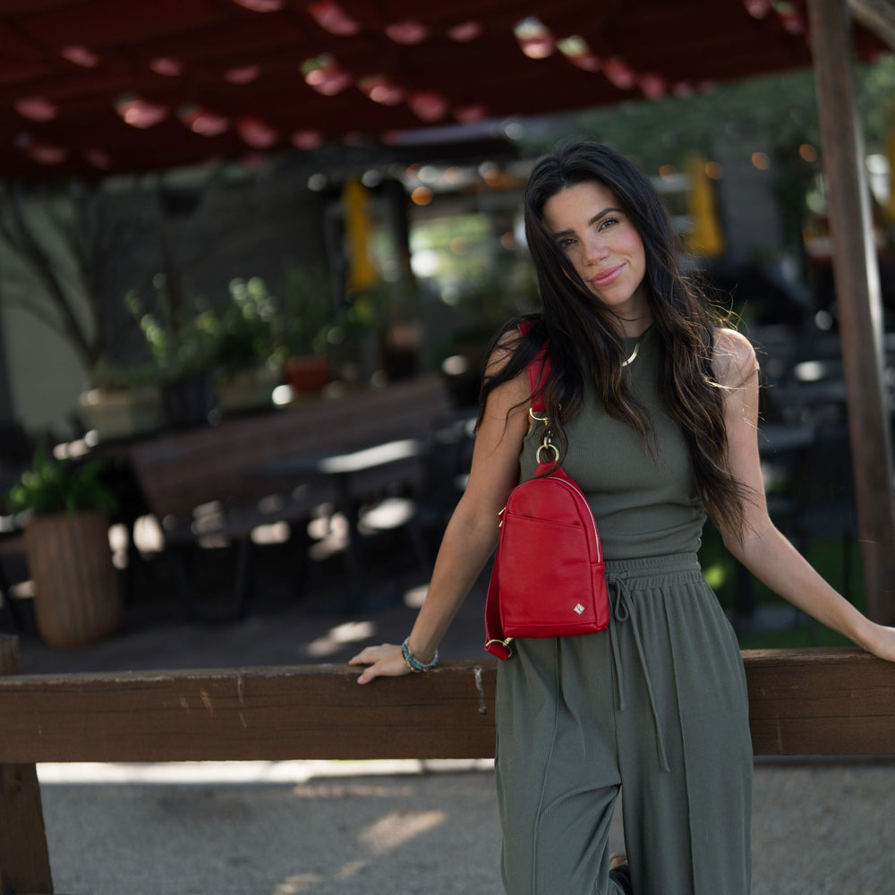 [color:Cherry] Sling Bag - Lifetime Leather Co