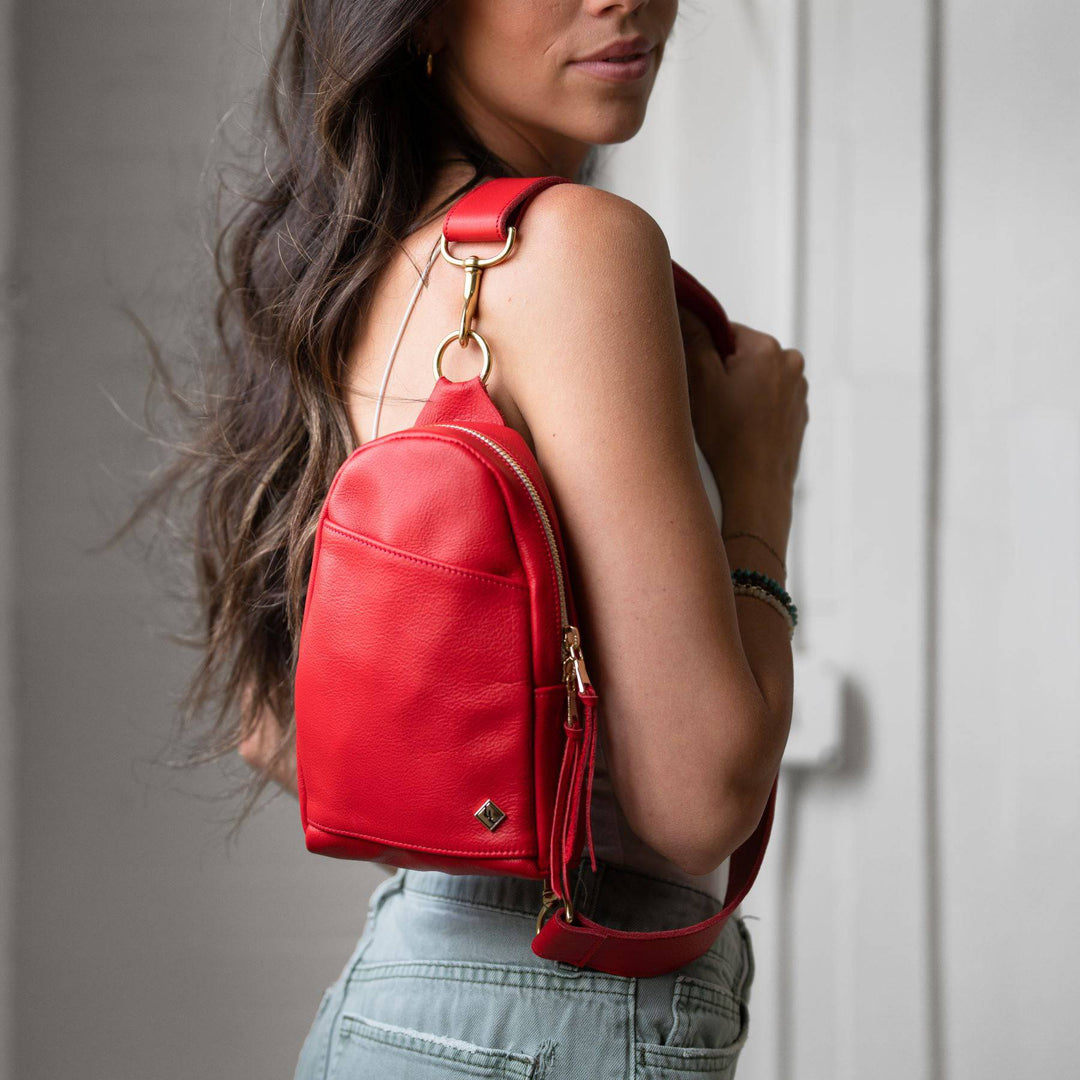 [color:Cherry] Sling Bag - Lifetime Leather Co