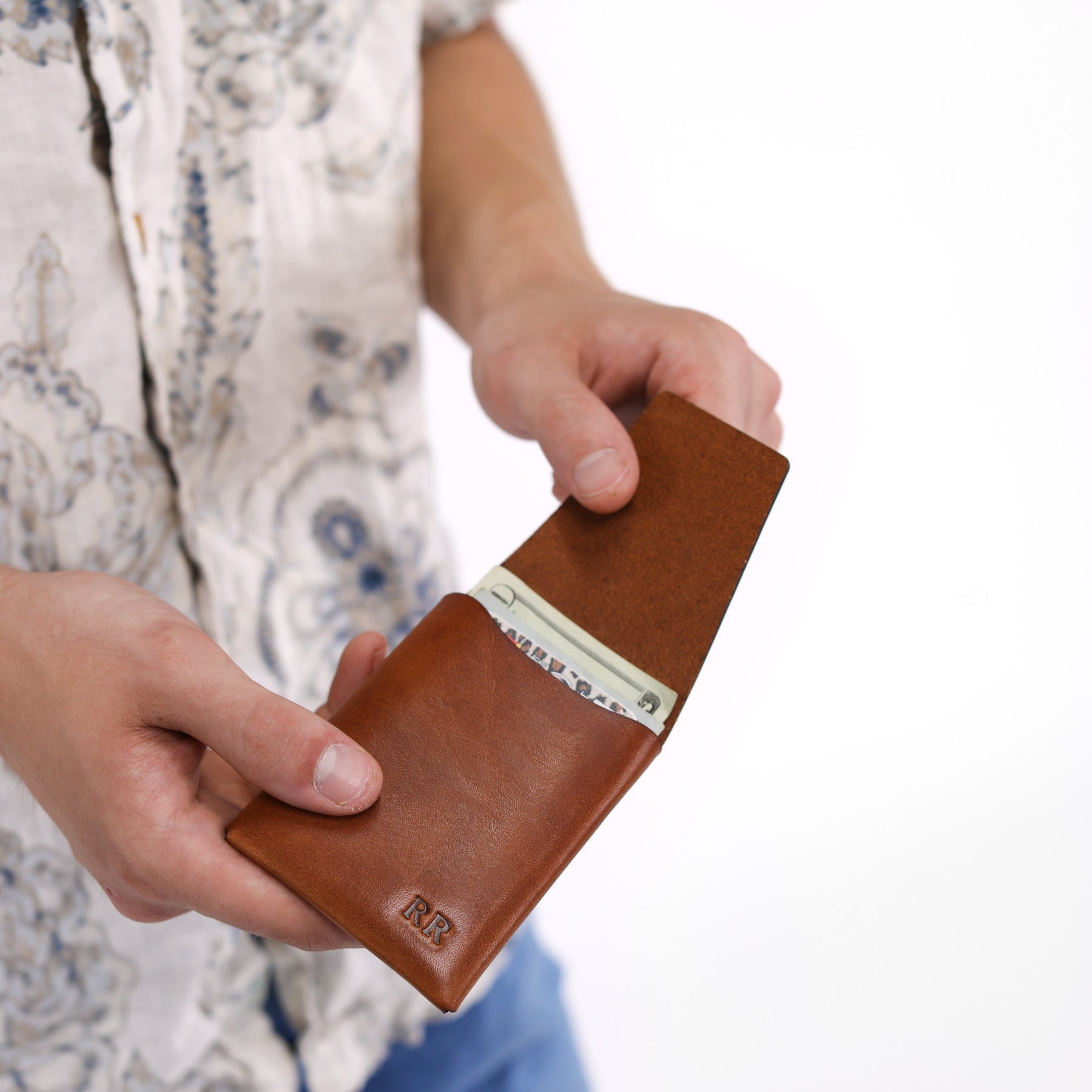 Leather Wallets for Men: Buck Brown Slim Card Wallet | KMM & Co. Yes