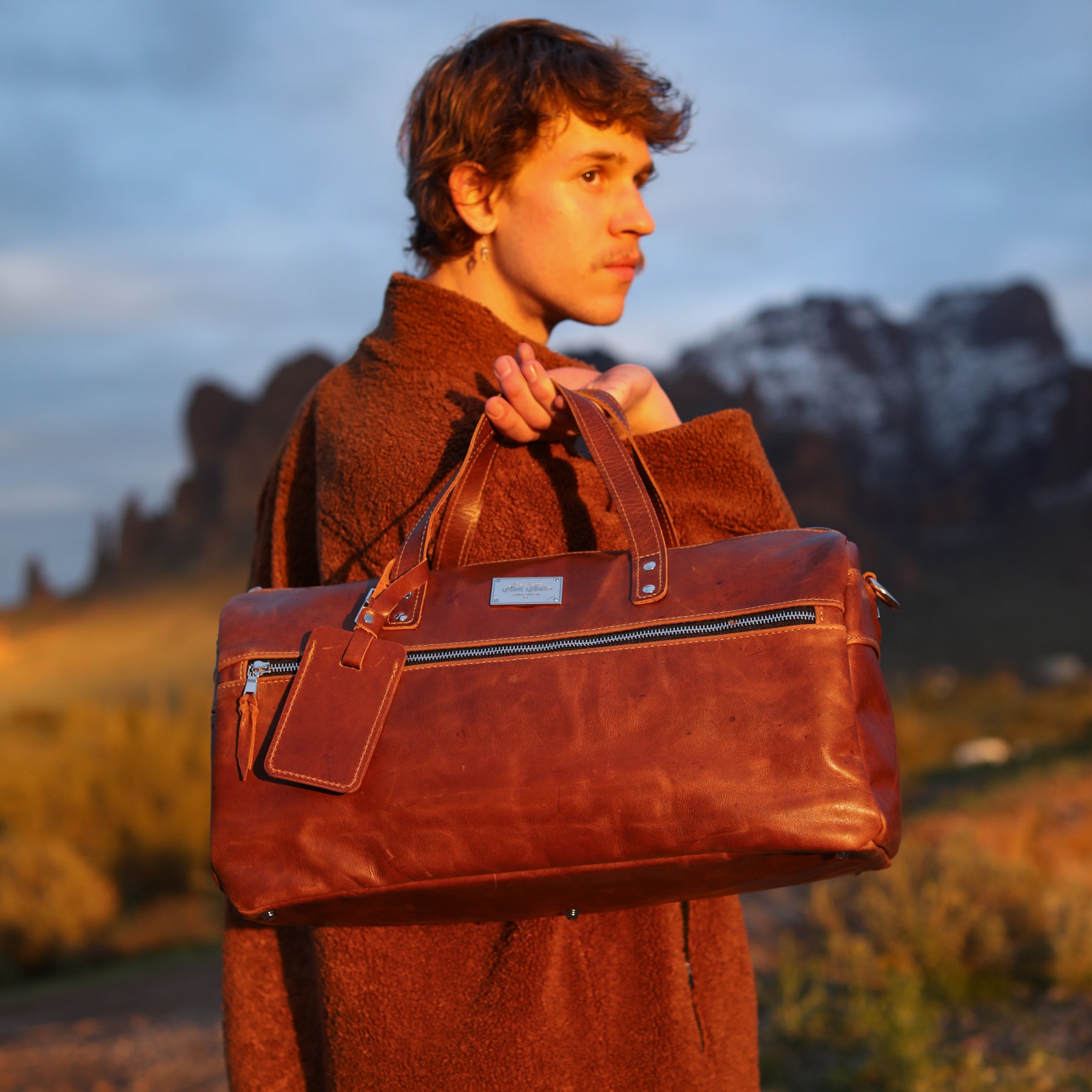 Handmade Leather Duffle Bag, leather travel bags by CraftShades Inc