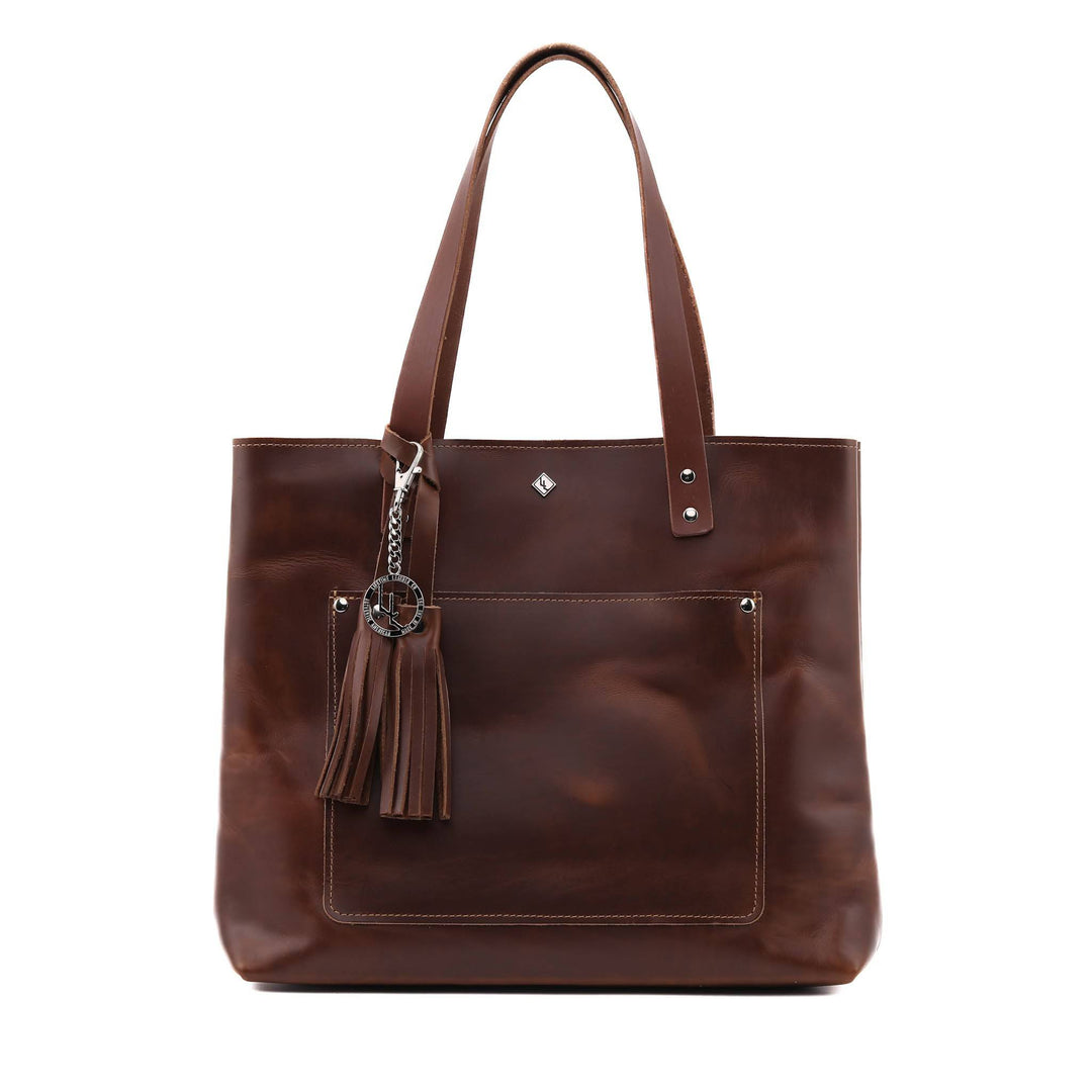 [color:Oxford Brown] Deluxe Lifetime Tote - Lifetime Leather Co