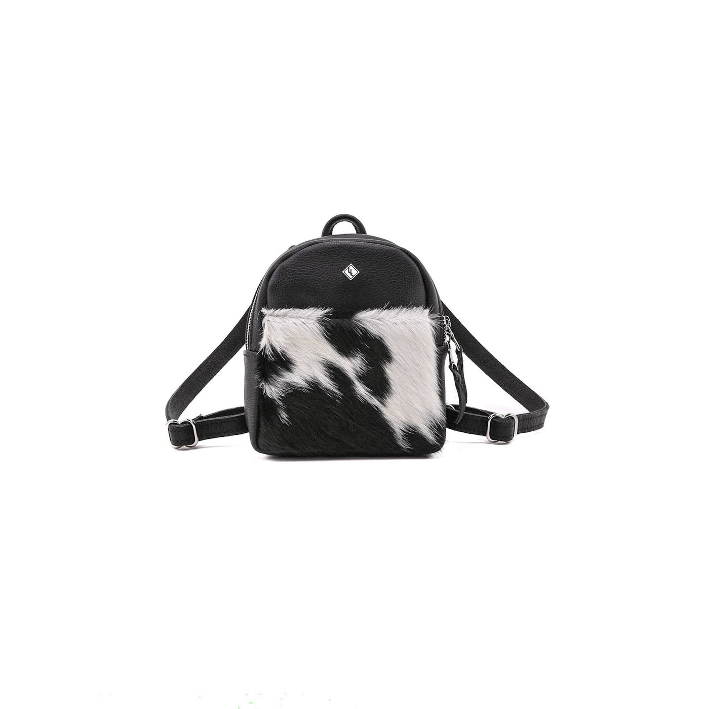 [color:Pebble Black And Cowhide, Pebble Black and Cowhide] The Winnie Backpack - Lifetime Leather Co