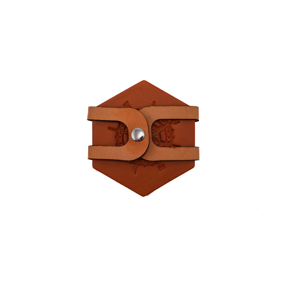 [color:American Saddle] Leather Hexagon Coaster Set - Lifetime Leather Co