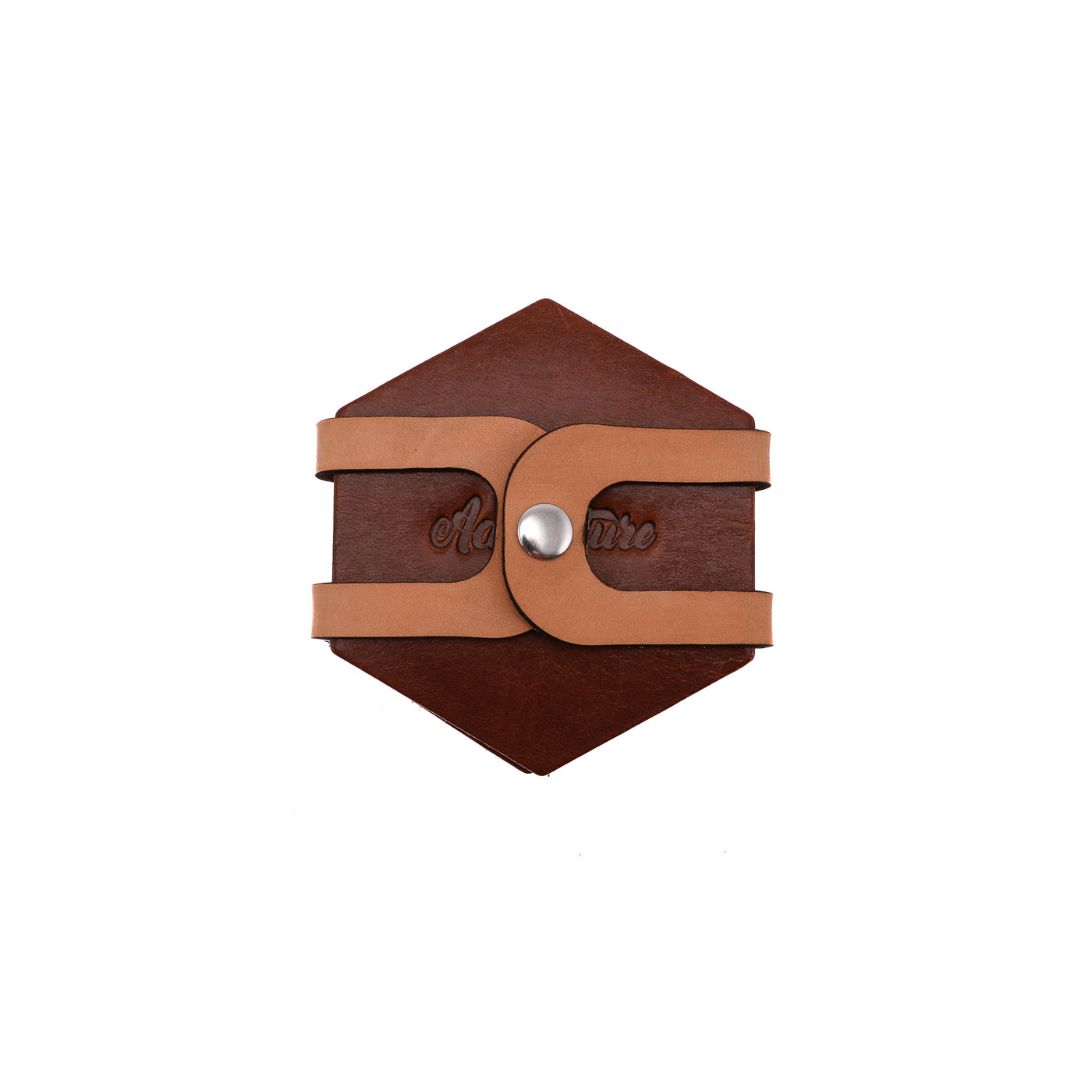[color:Tan] Leather Hexagon Coaster Set - Lifetime Leather Co