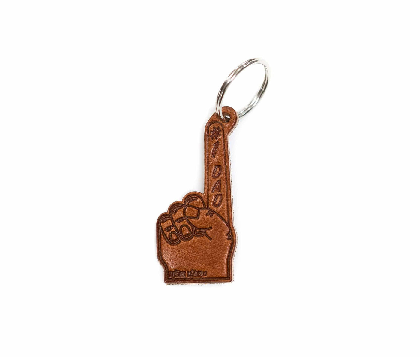 #1 Dad Leather Keychain - Lifetime Leather Co