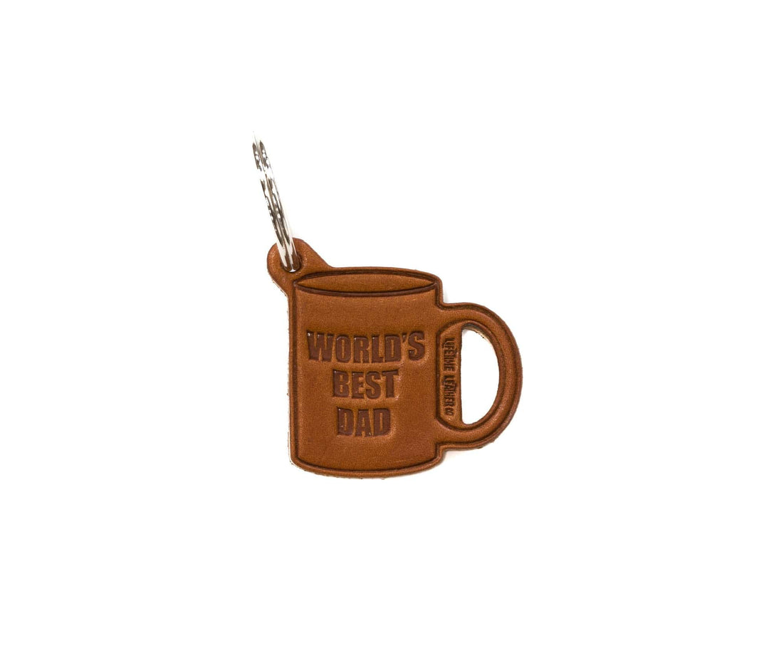 World's Best Dad Leather Keychain - Lifetime Leather Co
