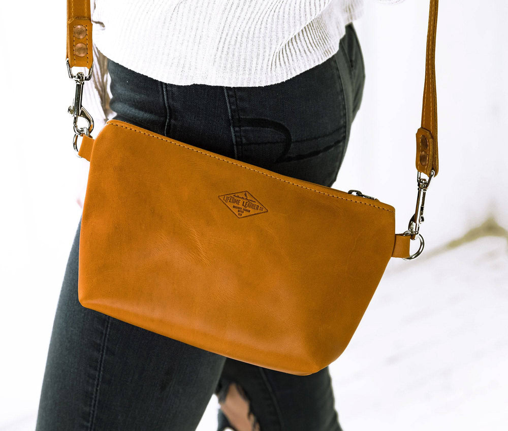 [color:Brandy] Crossbody Bag - Lifetime Leather Co