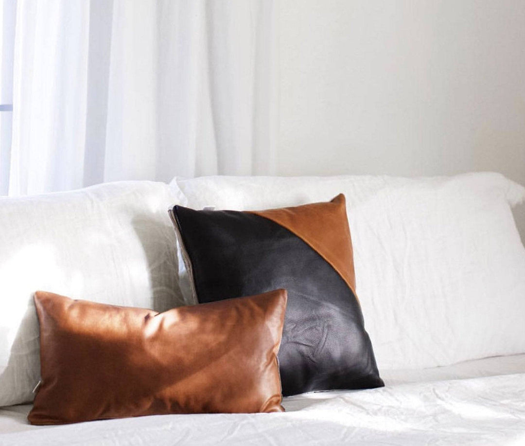 Leather pillow cover hot sale