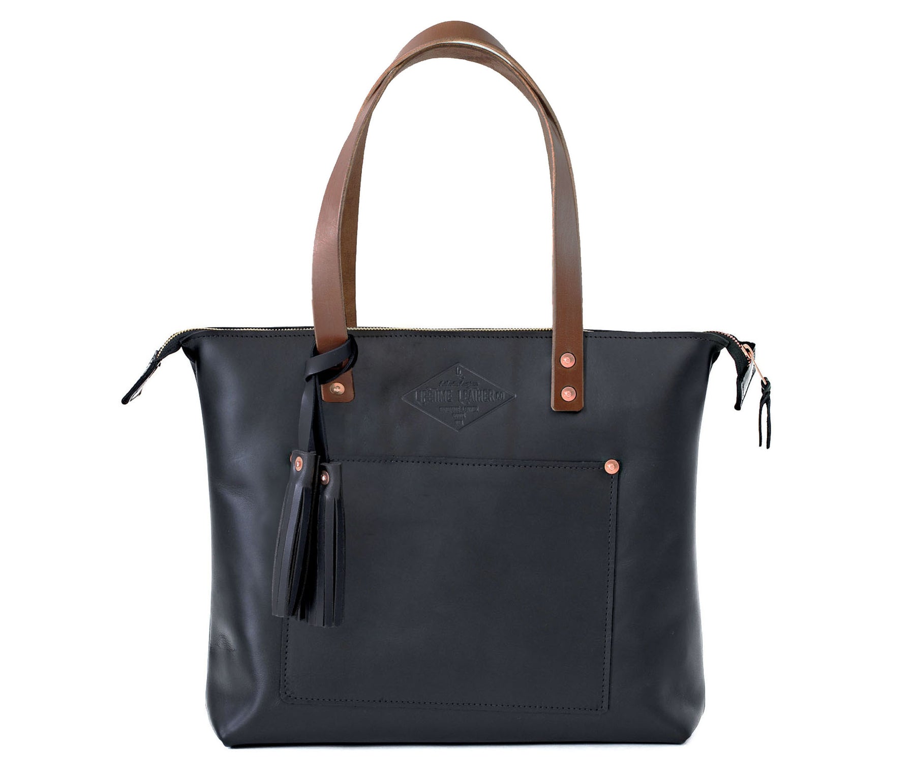 Lifetime Leather Zippered Tote Bag
