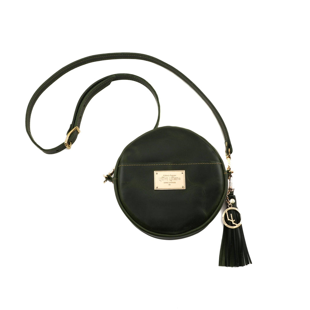 [color:Oxford Black] Circle Crossbody Bag - Lifetime Leather Co