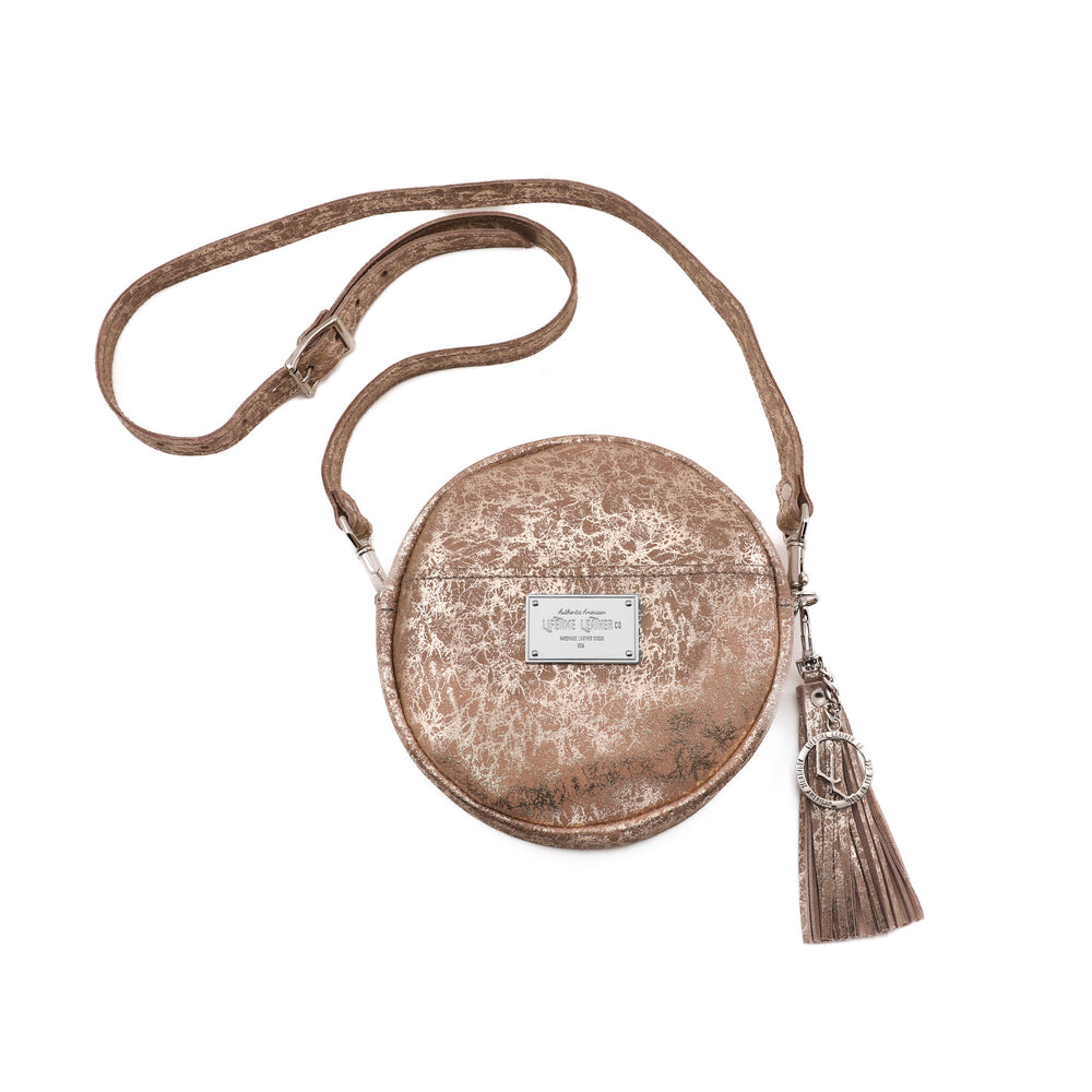 [color:Vintage Gold] Circle Crossbody Bag - Lifetime Leather Co