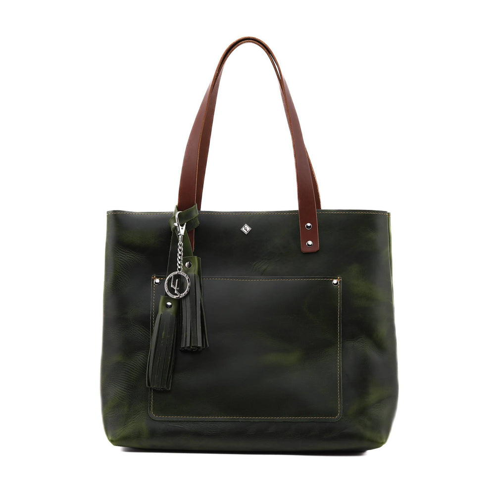 [color:Emerald Green] Deluxe Lifetime Tote - Lifetime Leather Co