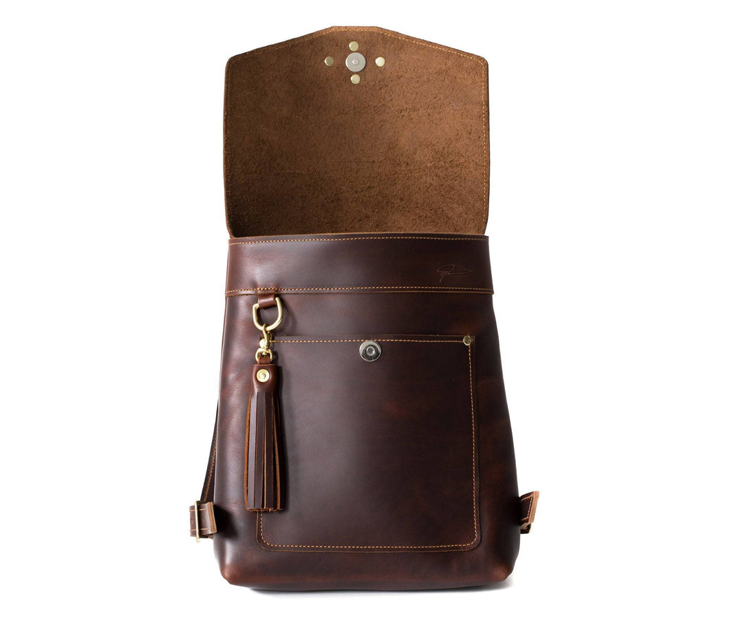Leather Rucksack Backpack from Lifetime Leather in navy RuckSack-OxfordNatural_1080x.  main image 2