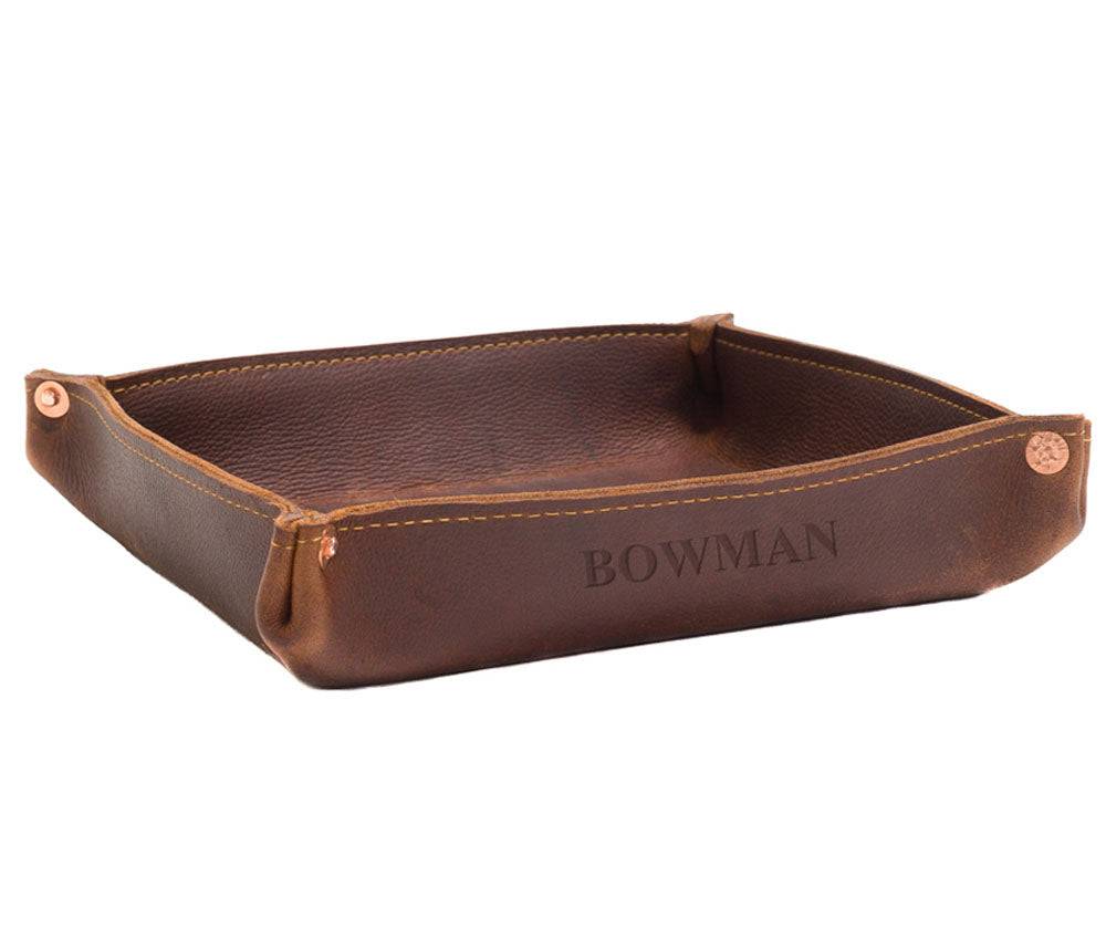 [color:Cognac] Rivet Valet Tray - Lifetime Leather Co