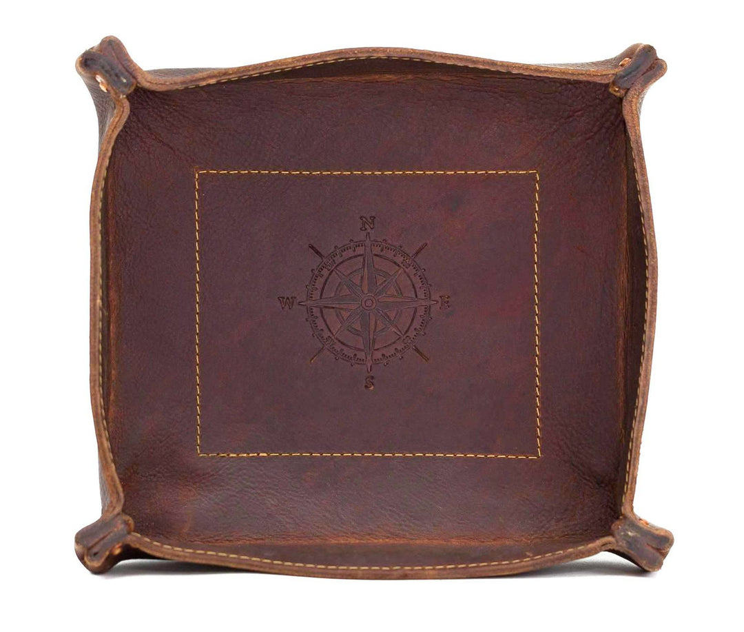 [color:Cognac] Rivet Valet Tray - Lifetime Leather Co