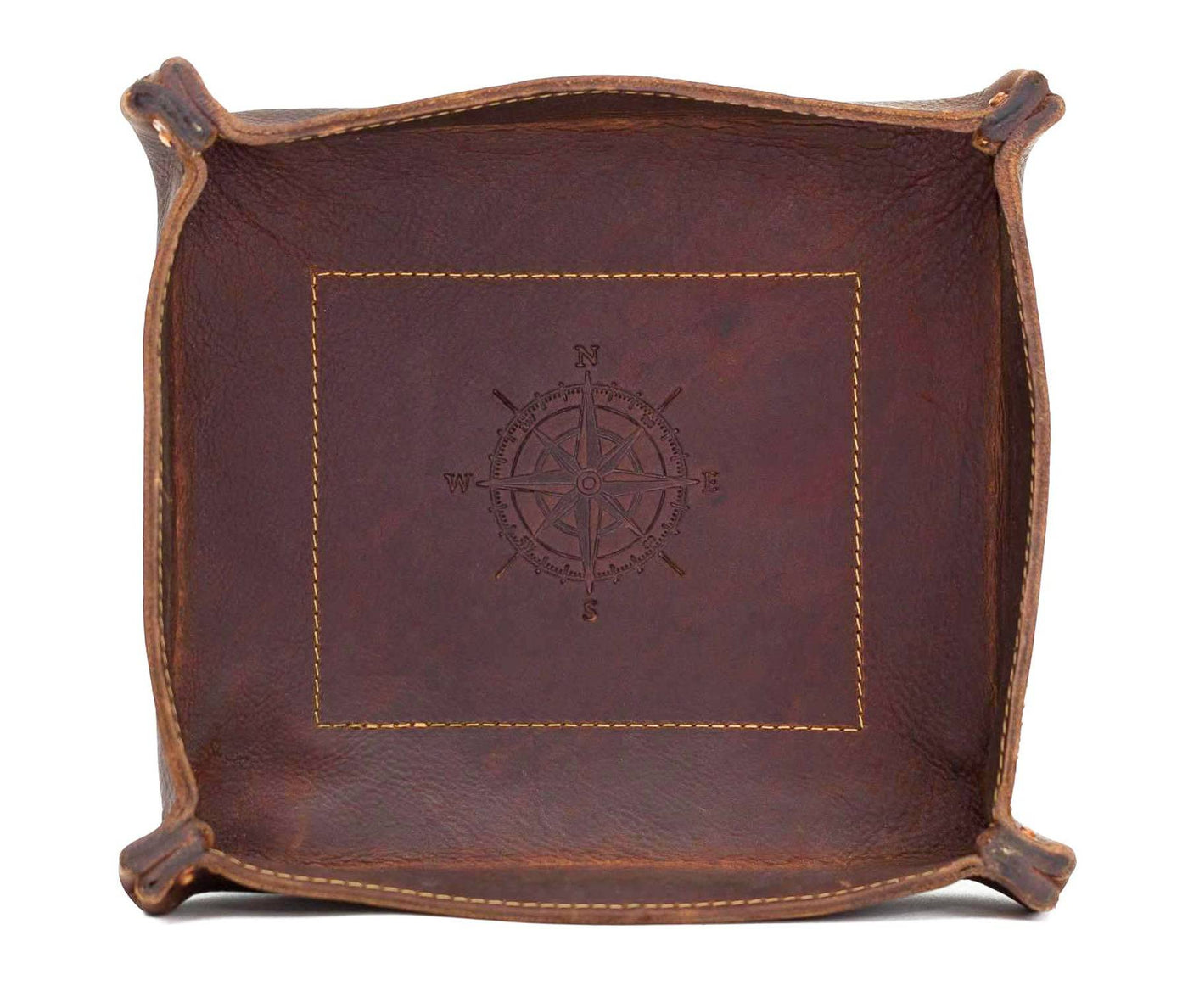 [color:Cognac] Rivet Valet Tray - Lifetime Leather Co