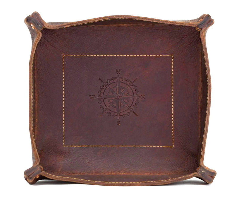 [color:Cognac] Rivet Valet Tray - Lifetime Leather Co