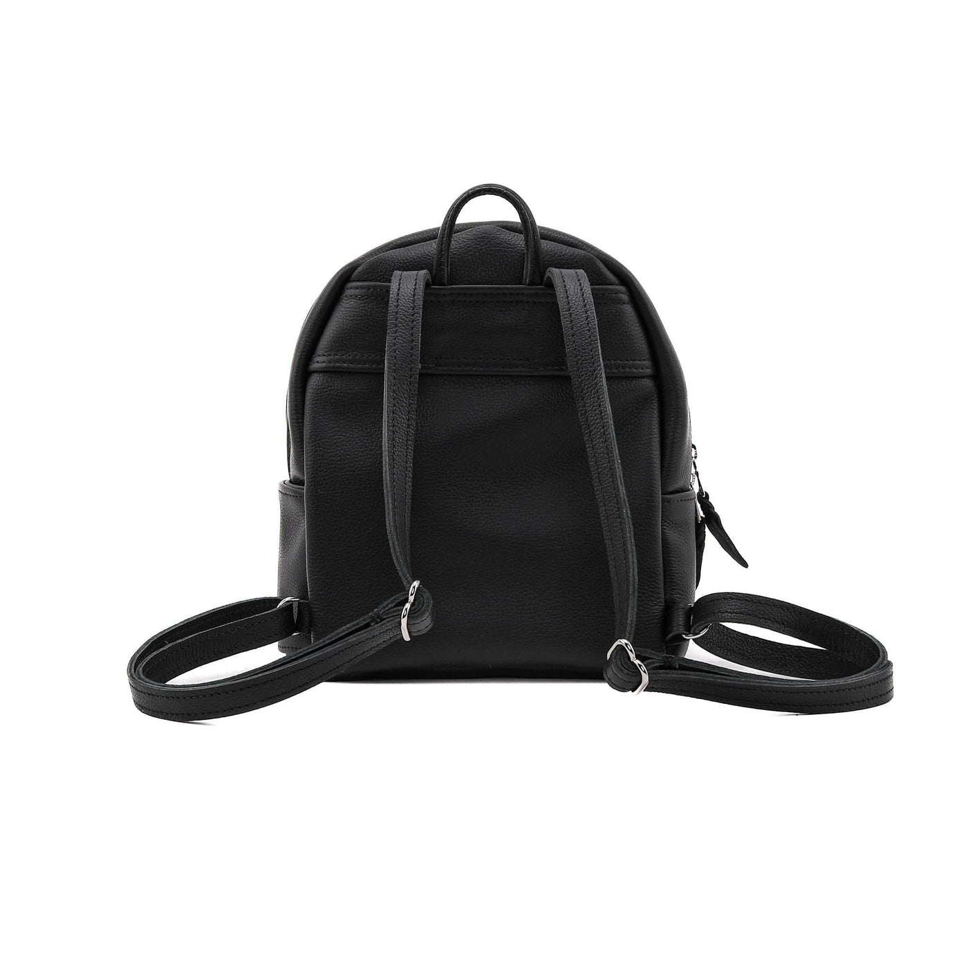 Leather Backpack Pebble Black And Cowhide