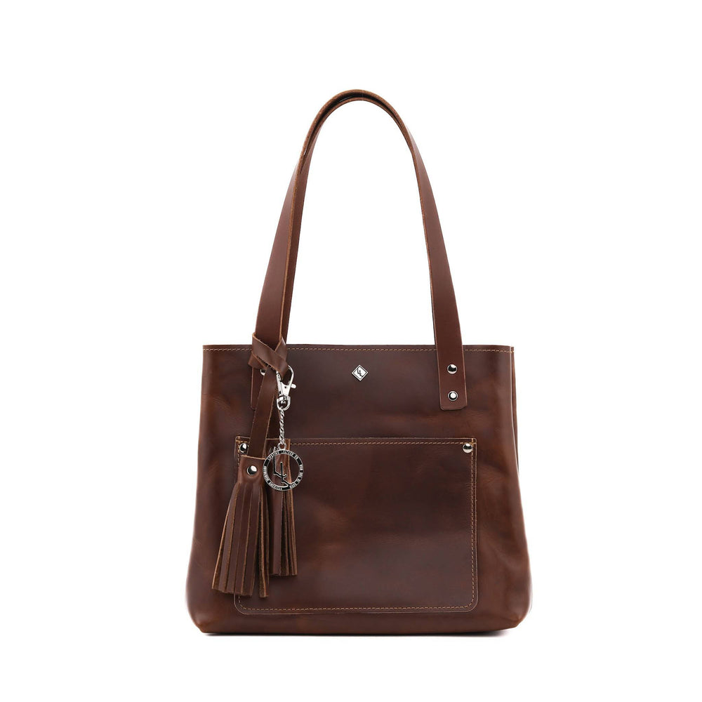 [color:cognac, Cognac] Mini Deluxe Lifetime Tote - Lifetime Leather Co