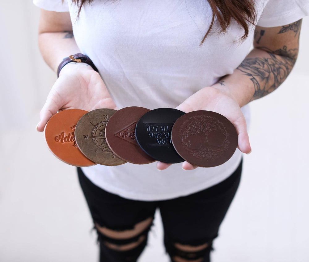 [lifestyle] Genuine Leather Coaster Set (4) - Lifetime Leather Co