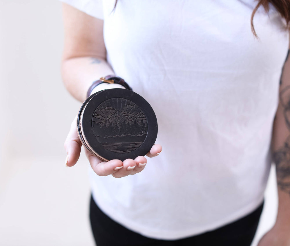 [lifestyle] Genuine Leather Coaster Set (4) - Lifetime Leather Co