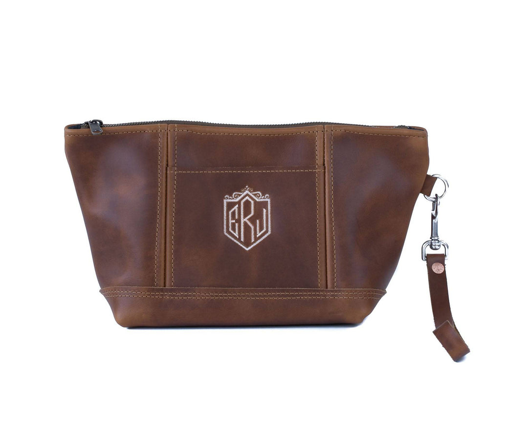 [color:Cognac] Women's Toiletry Bag - Lifetime Leather Co