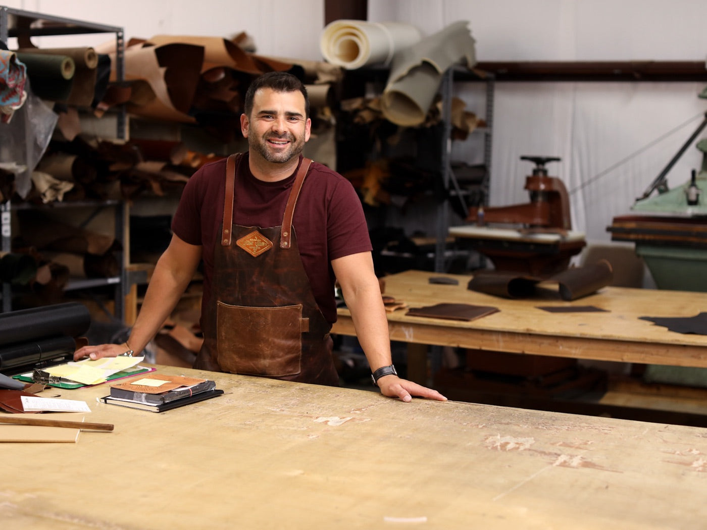 Ty at the bench in the Arizona workshop